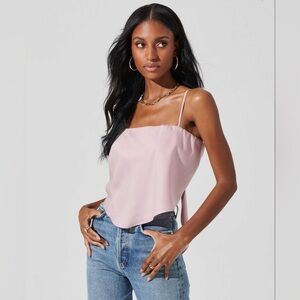 NWT ASTR The Label Tie Back Square Neck Cami Lilac size Medium
